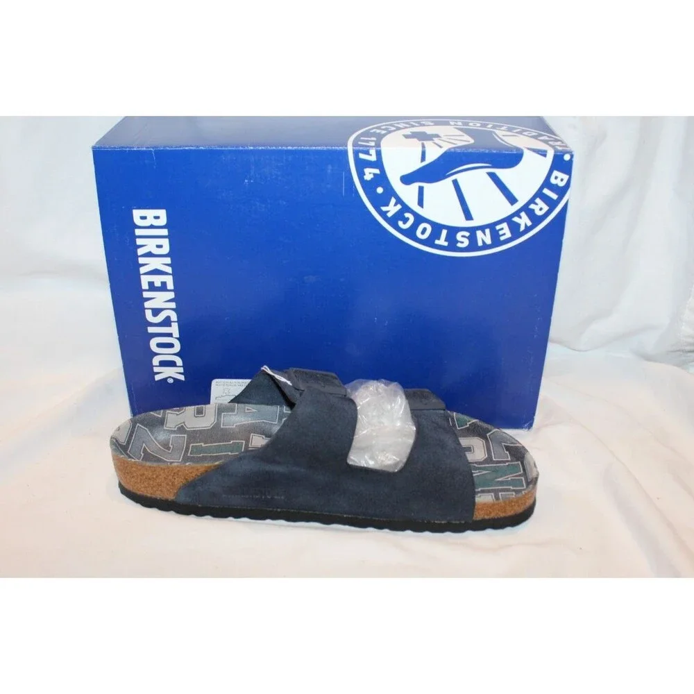 BIRKENSTOCK MEN'S ARIZONA BS VARSITY LEATHER SANDALS BLUE NEW US 9 EU 42 REG